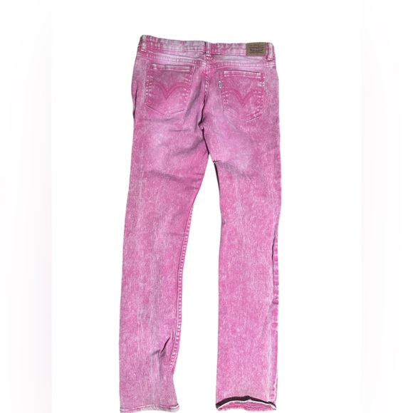 Levi's Other - Levi's 711 Skinny Kids Pink wash Stone washed Stretch Jeans Girls Size 14